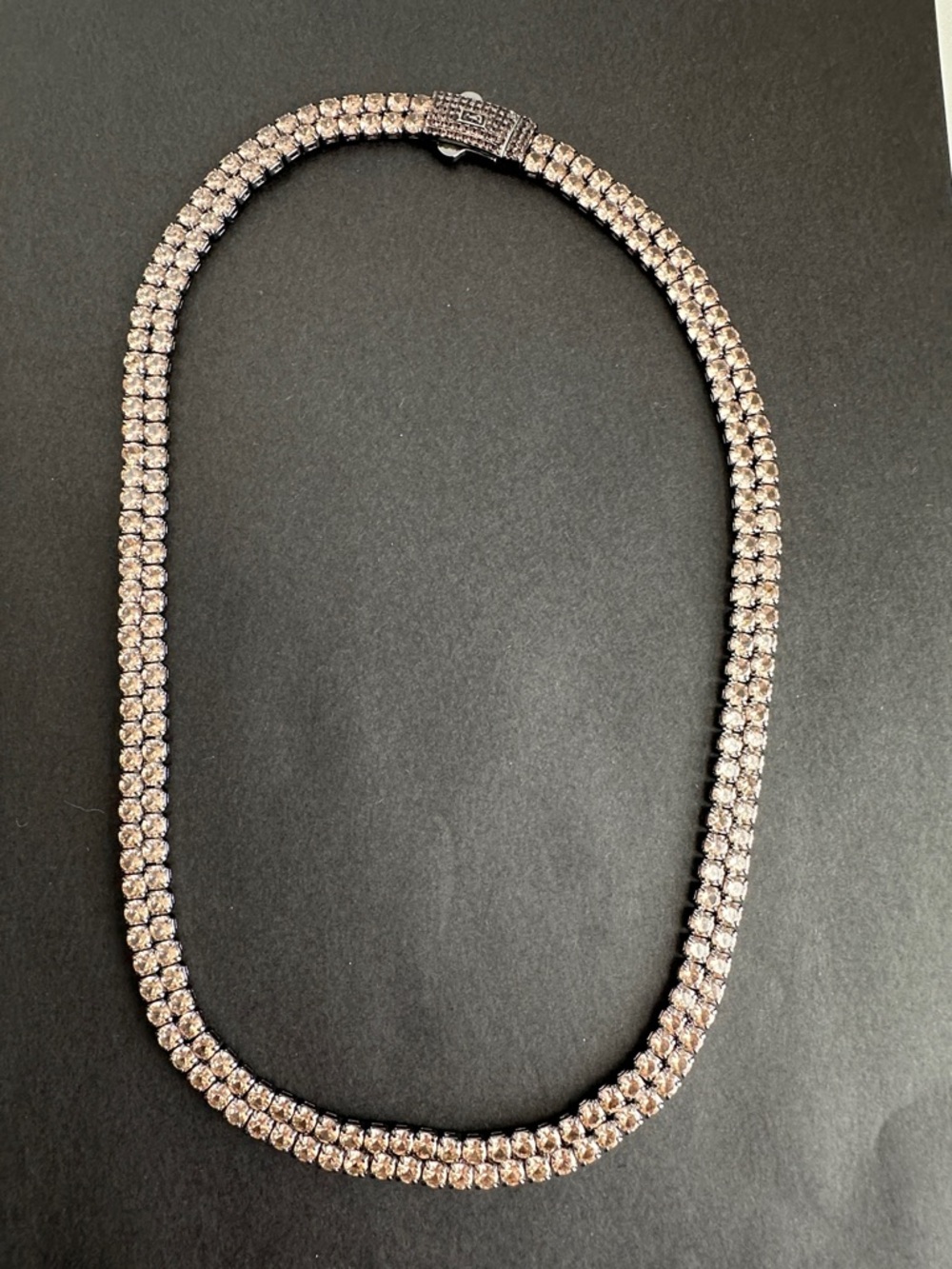 4mm light pink brilliant CZ tennis necklace